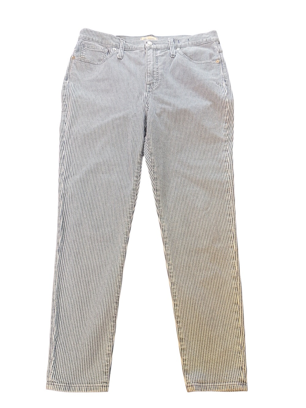 Madewell 9” Mid-Rise Skinny Jeans Women’s 32 Blue & White Stripe Size 32